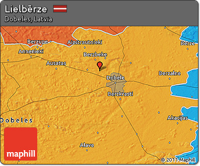 Political 3D Map of Lielbērze