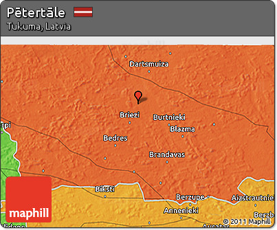 Political 3D Map of Pētertāle