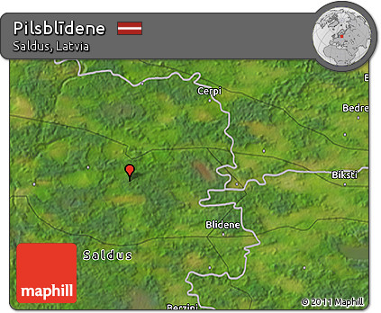 Satellite 3D Map of Pilsblīdene