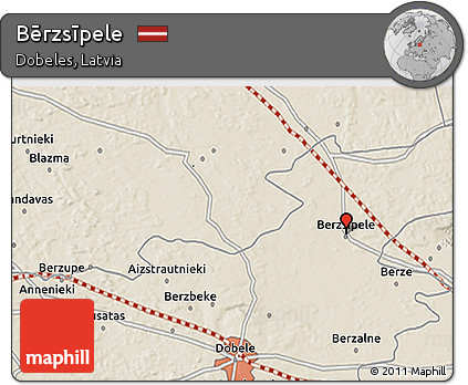 Shaded Relief 3D Map of Bērzsīpele