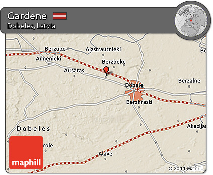 Shaded Relief 3D Map of Gardene