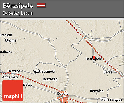 Shaded Relief 3D Map of Bērzsīpele