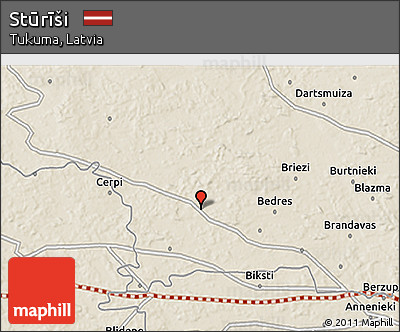 Shaded Relief 3D Map of Stūrīši