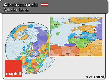 Political Location Map of Aizstrautnieki