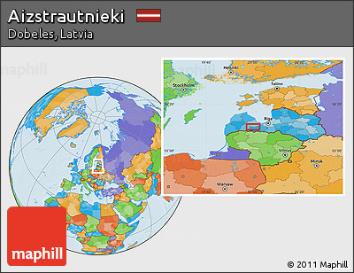 Political Location Map of Aizstrautnieki