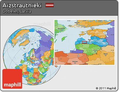 Political Location Map of Aizstrautnieki