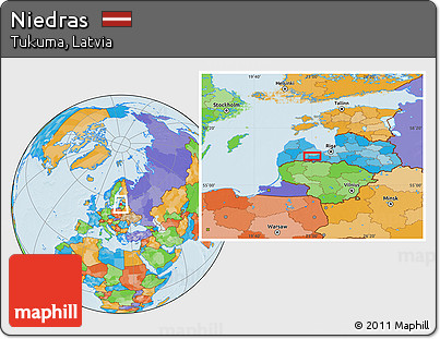 Political Location Map of Niedras