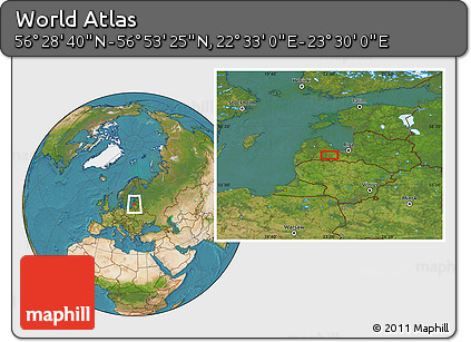 Satellite Location Map of the Area around 56° 41' 3" N, 23° 1' 29" E
