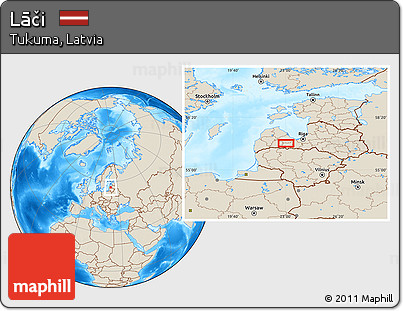Shaded Relief Location Map of Lāči