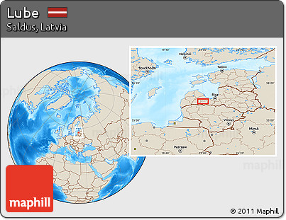 Shaded Relief Location Map of Lube