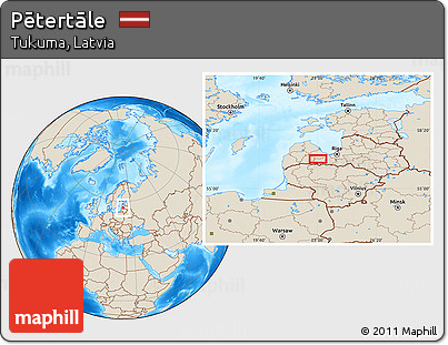 Shaded Relief Location Map of Pētertāle