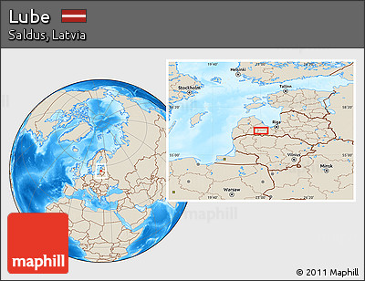 Shaded Relief Location Map of Lube