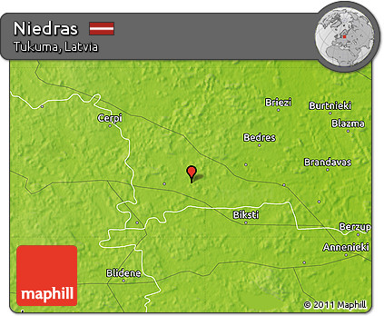 Physical Map of Niedras