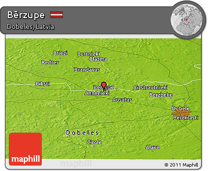 Physical Panoramic Map of Bērzupe