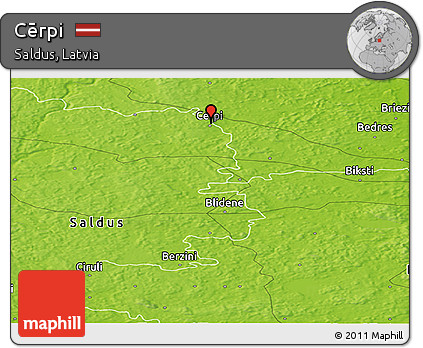 Physical Panoramic Map of Cērpi