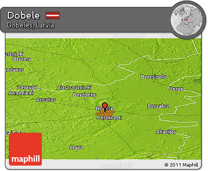 Physical Panoramic Map of Dobele