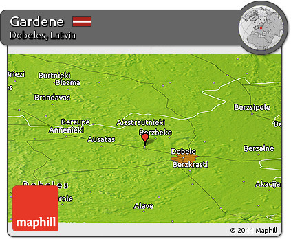 Physical Panoramic Map of Gardene