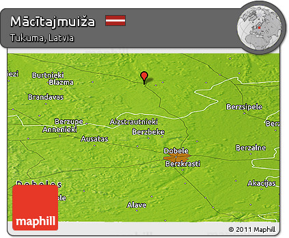 Physical Panoramic Map of Mācītajmuiža