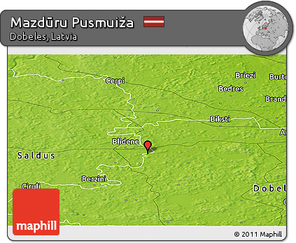 Physical Panoramic Map of Mazdūru Pusmuiža