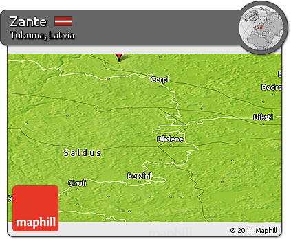 Physical Panoramic Map of Zante