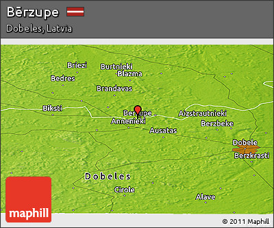 Physical Panoramic Map of Bērzupe