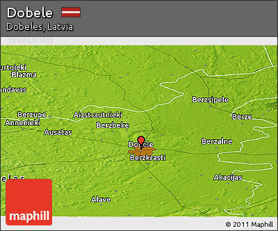 Physical Panoramic Map of Dobele