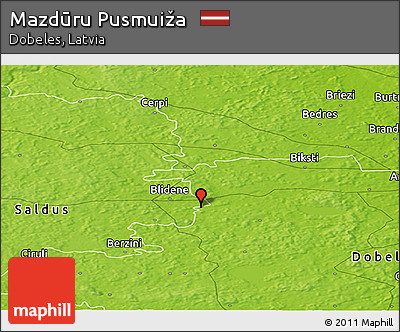Physical Panoramic Map of Mazdūru Pusmuiža