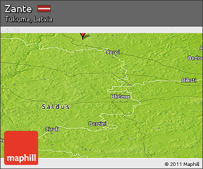 Physical Panoramic Map of Zante