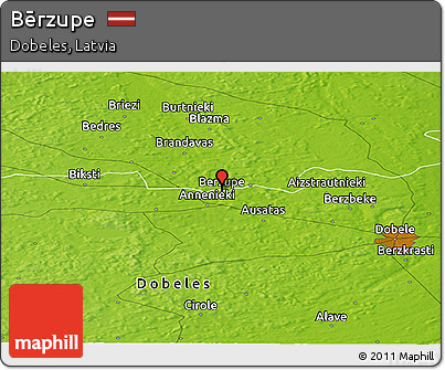 Physical Panoramic Map of Bērzupe
