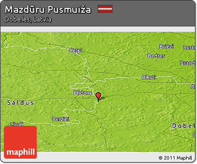 Physical Panoramic Map of Mazdūru Pusmuiža