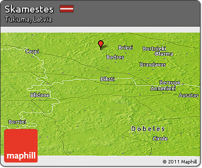 Physical Panoramic Map of Skamestes