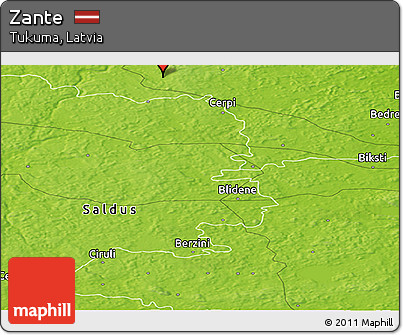 Physical Panoramic Map of Zante