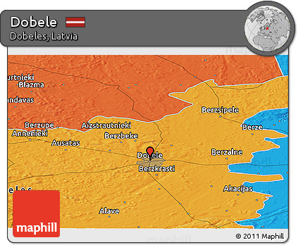 Political Panoramic Map of Dobele