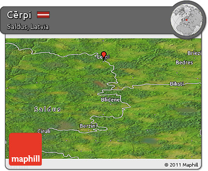 Satellite Panoramic Map of Cērpi