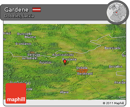 Satellite Panoramic Map of Gardene