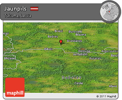 Satellite Panoramic Map of Jaunpils