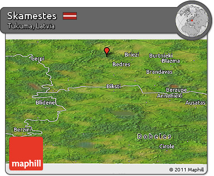 Satellite Panoramic Map of Skamestes