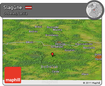 Satellite Panoramic Map of Slagūne