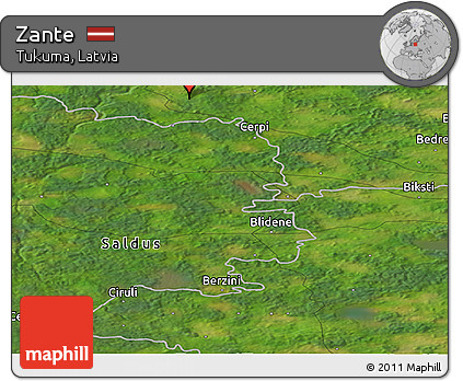 Satellite Panoramic Map of Zante