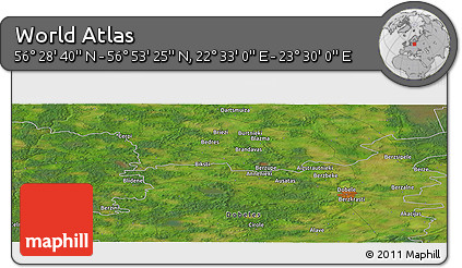 Satellite Panoramic Map of the Area around 56° 41' 3" N, 23° 1' 29" E