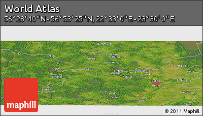 Satellite Panoramic Map of the Area around 56° 41' 3" N, 23° 1' 29" E