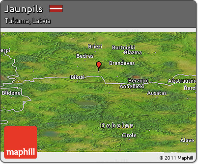 Satellite Panoramic Map of Jaunpils