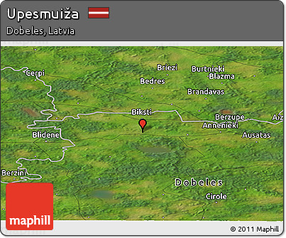 Satellite Panoramic Map of Upesmuiža