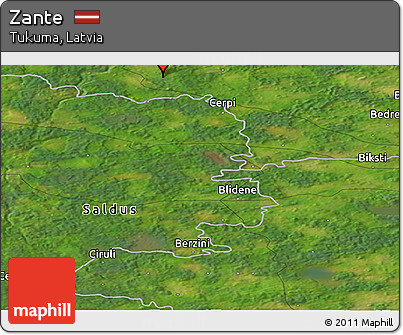Satellite Panoramic Map of Zante