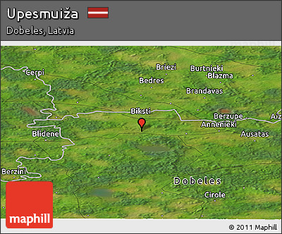 Satellite Panoramic Map of Upesmuiža