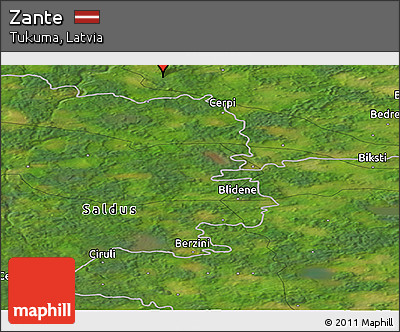 Satellite Panoramic Map of Zante