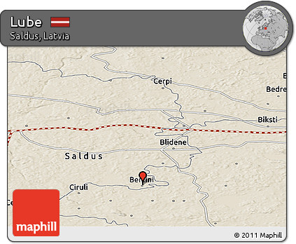 Shaded Relief Panoramic Map of Lube
