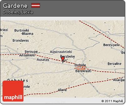 Shaded Relief Panoramic Map of Gardene