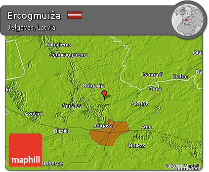 Physical 3D Map of Ercogmuiža