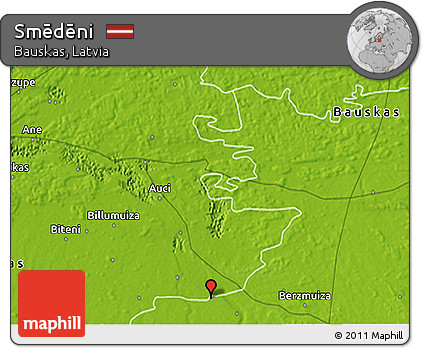 Physical 3D Map of Smēdēni